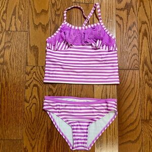 Size 5/6 purple striped Gymboree tankini